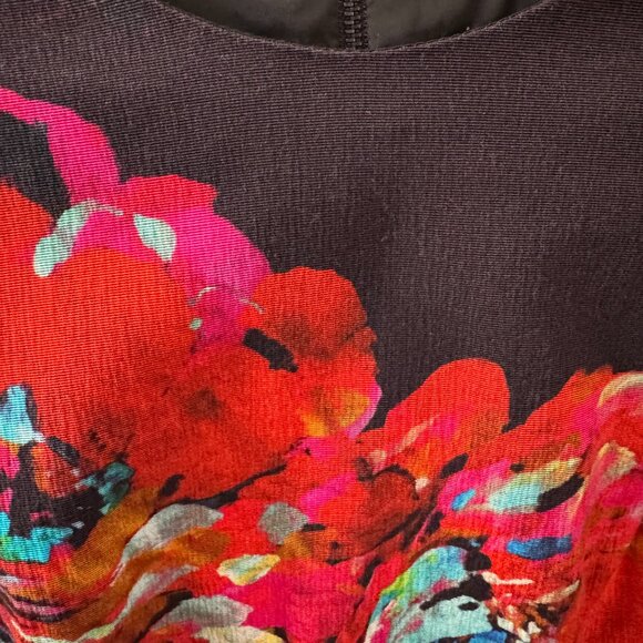 Trina Turk Natasha Floral Watercolor Sheath Dress Short Sleeve Sz 6 - Picture 4 of 6
